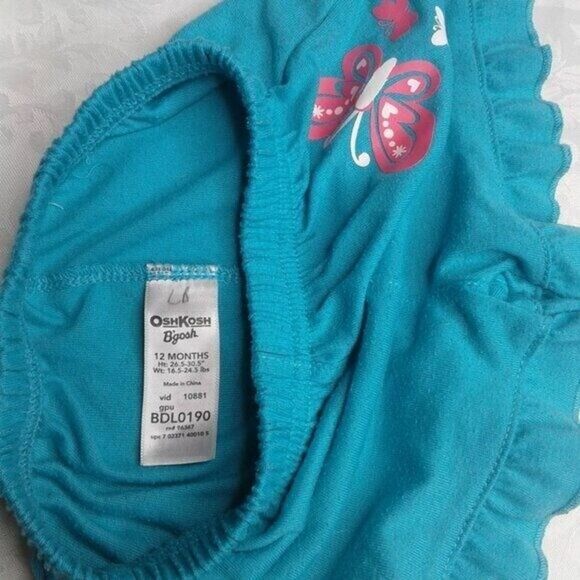 OshKosh Circo Gerber Baby Girl 12 Month Outfits Bundle Onesie Shorts Socks Teal - Picture 4 of 9